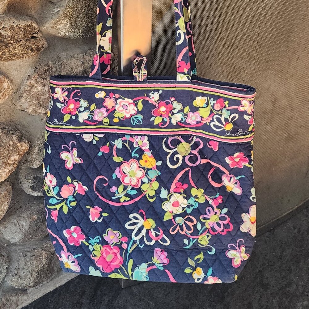 Vera Bradley Floral Ribbons Tote Bag - Picture 4 of 15